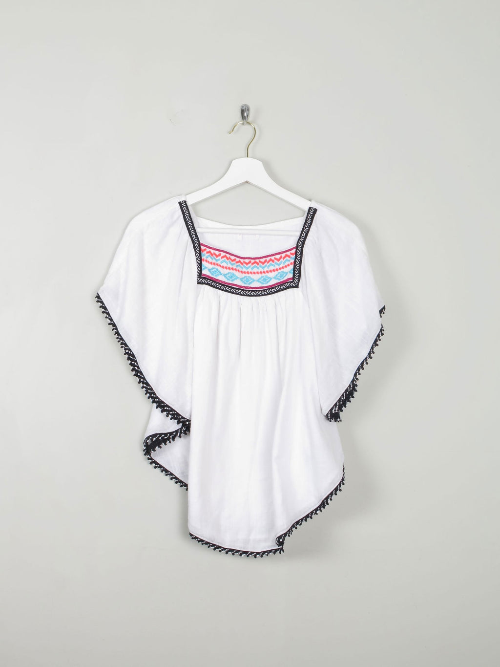 Vintage Style Embroidered  Folk Top S - The Harlequin