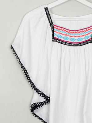 Vintage Style Embroidered  Folk Top S - The Harlequin