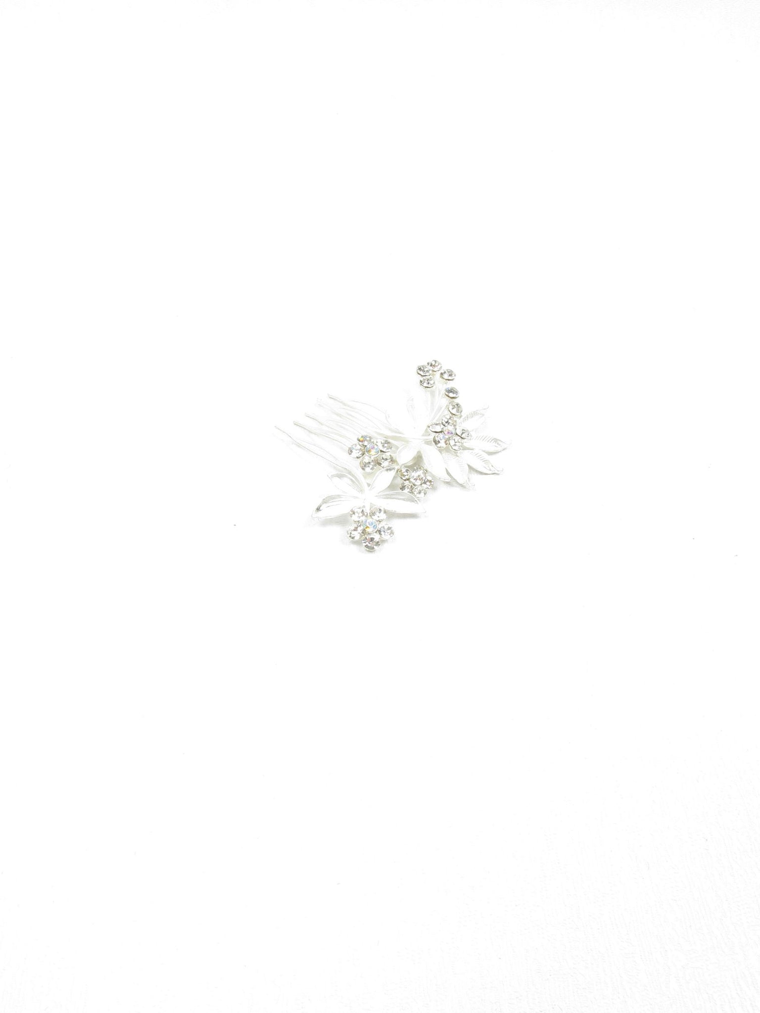 Vintage Style  Hair Comb Small Silver & Diamanté - The Harlequin