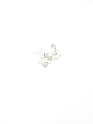 Vintage Style  Hair Comb Small Silver & Diamanté - The Harlequin