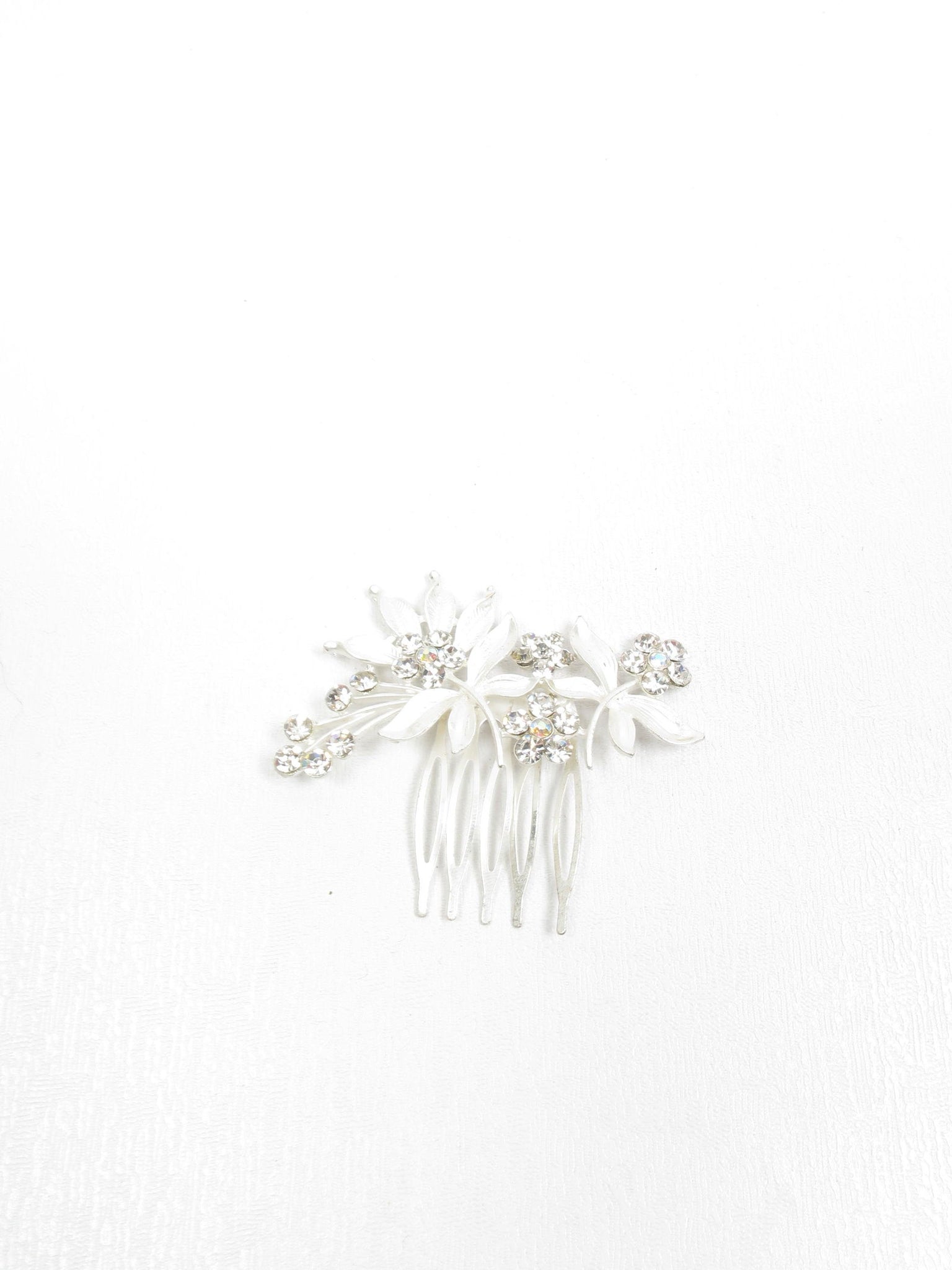 Vintage Style  Hair Comb Small Silver & Diamanté - The Harlequin