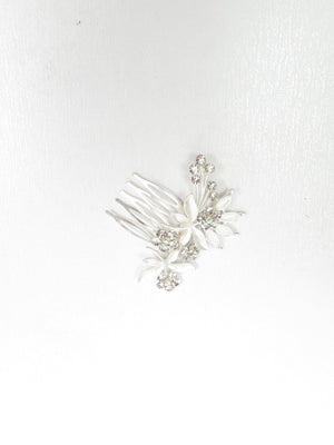 Vintage Style  Hair Comb Small Silver & Diamanté - The Harlequin