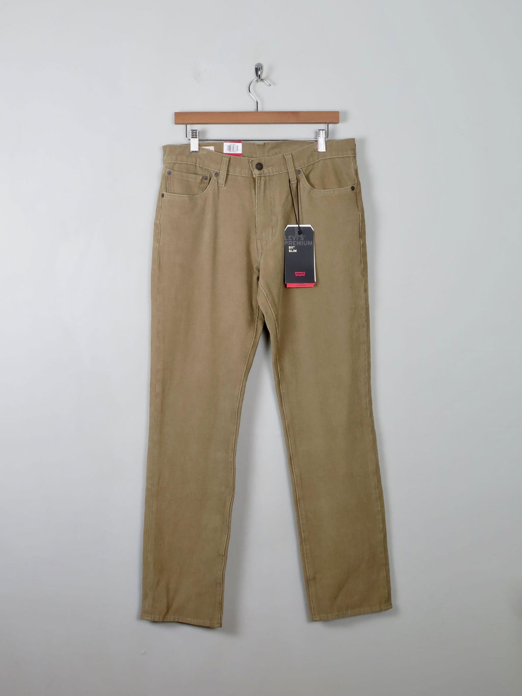 Vintage Style Levi's 511 Corduroy Beige Trousers 33"W/32"L New - The Harlequin