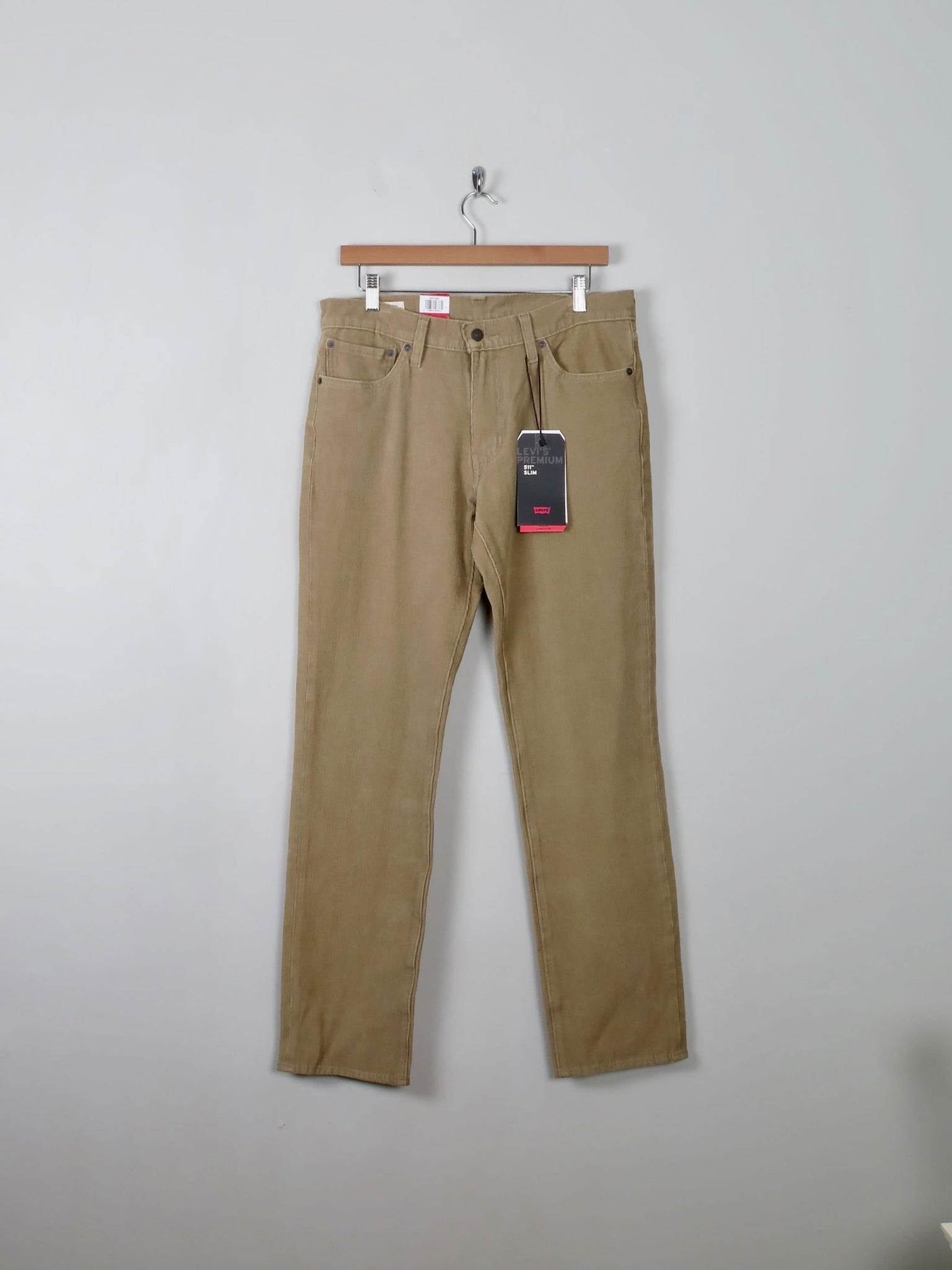 Vintage Style Levi's 511 Corduroy Beige Trousers 33"W/32"L New - The Harlequin