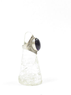 Vintage Style Silver & Amethyst Ring Size M - The Harlequin