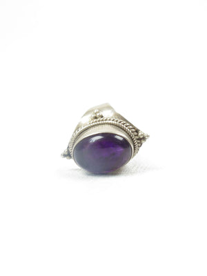 Vintage Style Silver & Amethyst Ring Size M - The Harlequin