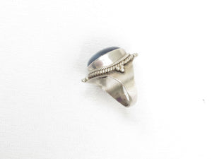 Vintage Style Silver & Amethyst Ring Size M - The Harlequin