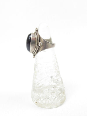 Vintage Style Silver & Amethyst Ring Size M - The Harlequin