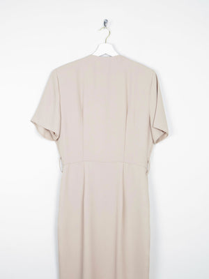 Vintage Taupe Cross Over Style Summer Dress S - The Harlequin