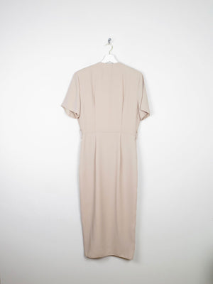 Vintage Taupe Cross Over Style Summer Dress S - The Harlequin