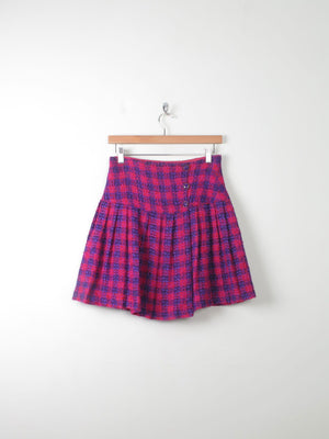 Vintage Tweed Pink & Purple Mini Skirt 27" W - The Harlequin