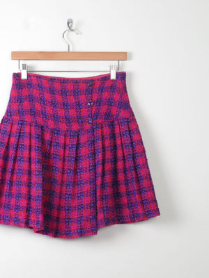 Vintage Tweed Pink & Purple Mini Skirt 27" W - The Harlequin