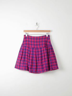Vintage Tweed Pink & Purple Mini Skirt 27" W - The Harlequin