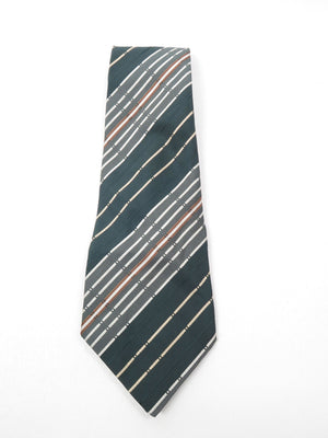 Vintage Unused Striped Wide Tie Available in Brown/Black/Green - The Harlequin