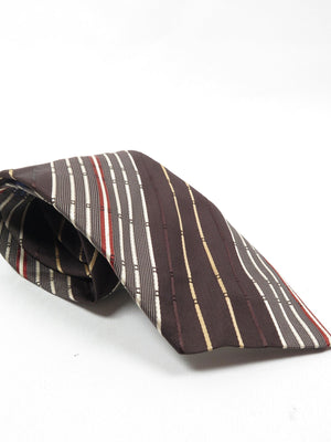 Vintage Unused Striped Wide Tie Available in Brown/Black/Green - The Harlequin