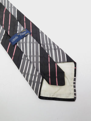 Vintage Unused Striped Wide Tie Available in Brown/Black/Green - The Harlequin