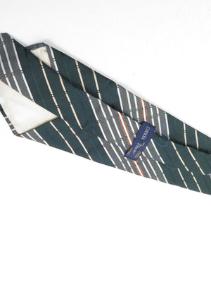 Vintage Unused Striped Wide Tie Available in Brown/Black/Green - The Harlequin