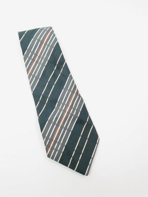 Vintage Unused Striped Wide Tie Available in Brown/Black/Green - The Harlequin