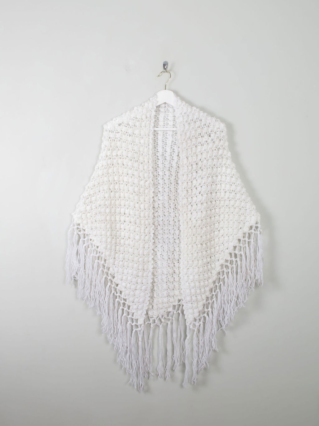 Vintage White Bobble Shawl/Scarf - The Harlequin