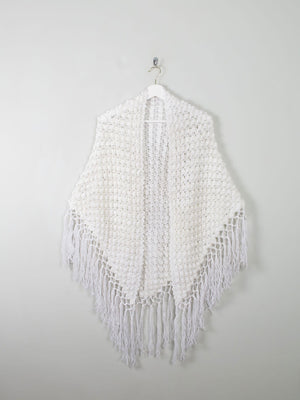 Vintage White Bobble Shawl/Scarf - The Harlequin