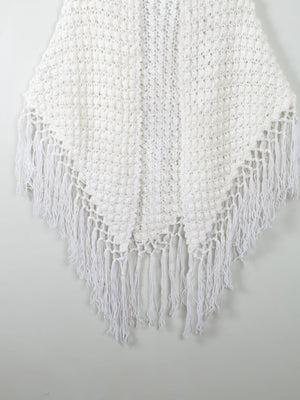 Vintage White Bobble Shawl/Scarf - The Harlequin