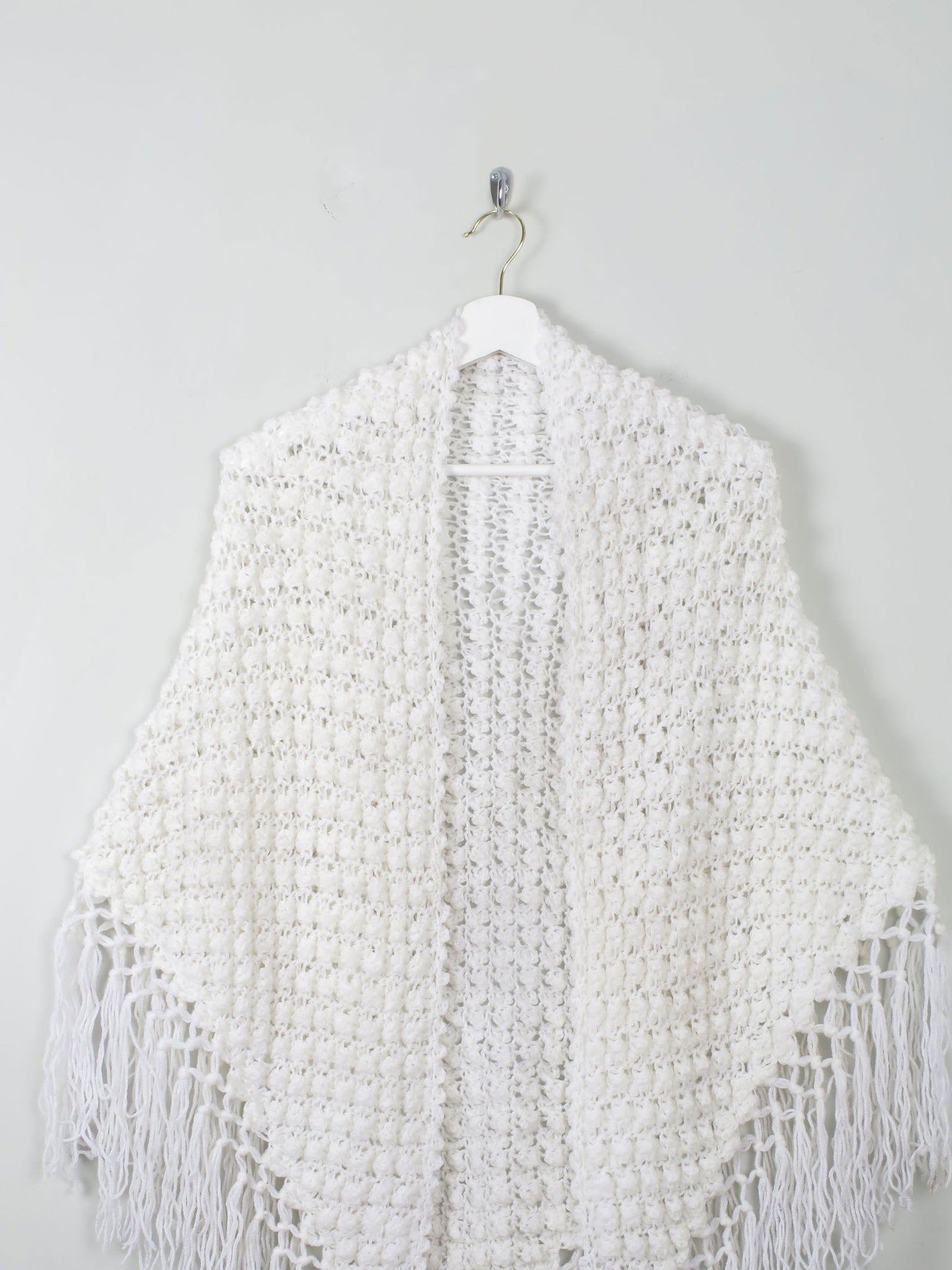 Vintage White Bobble Shawl/Scarf - The Harlequin