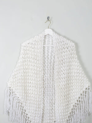 Vintage White Bobble Shawl/Scarf - The Harlequin