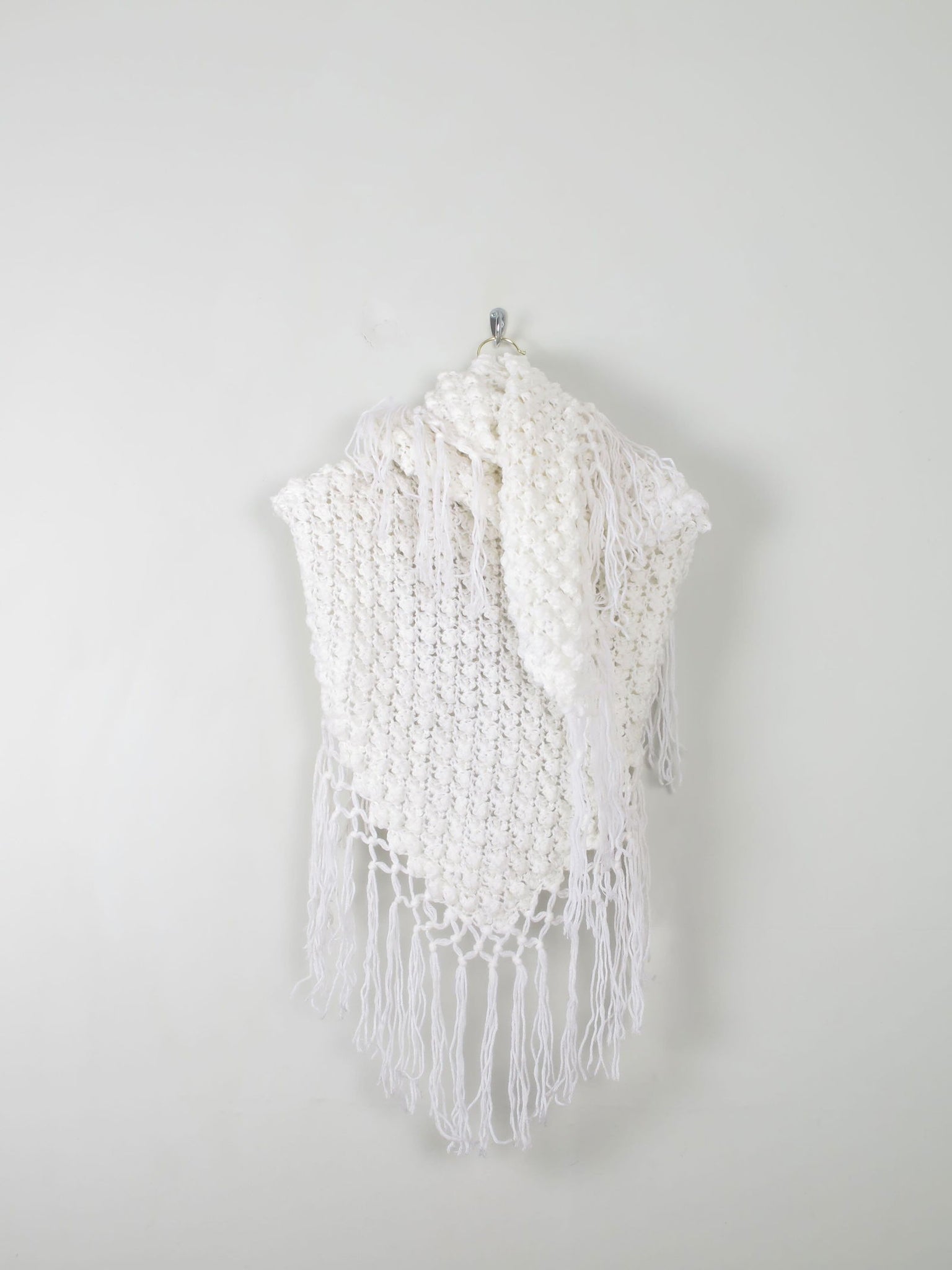 Vintage White Bobble Shawl/Scarf - The Harlequin
