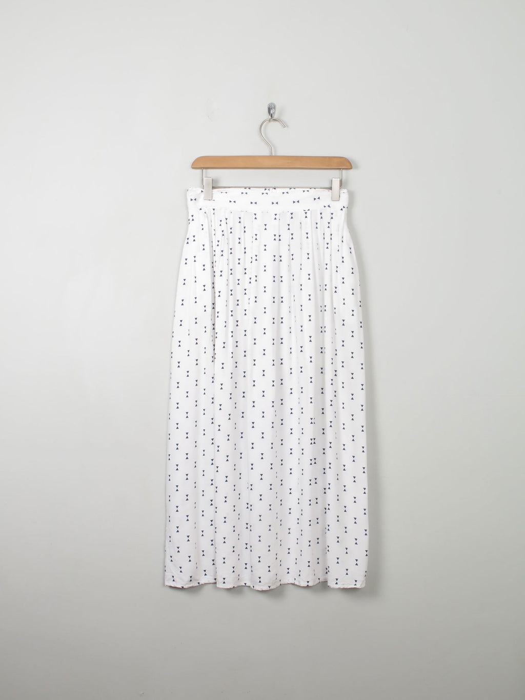 Vintage White Printed Midi Skirt S - The Harlequin