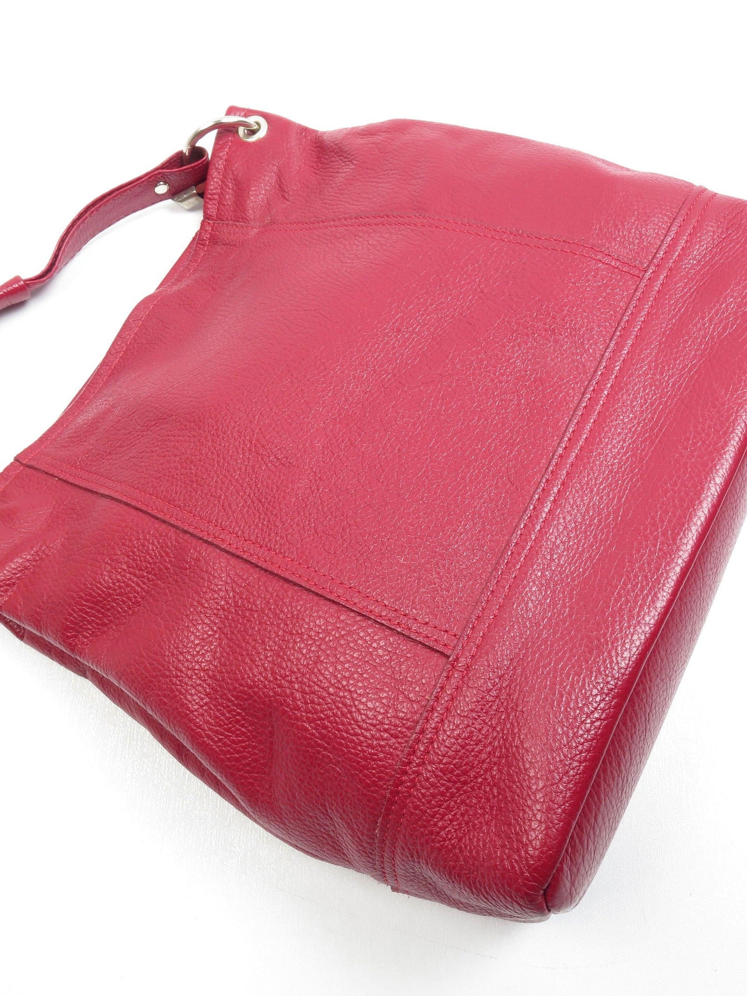 Vintage Wine Leather Hobo Shopper Shoulder Bag - The Harlequin
