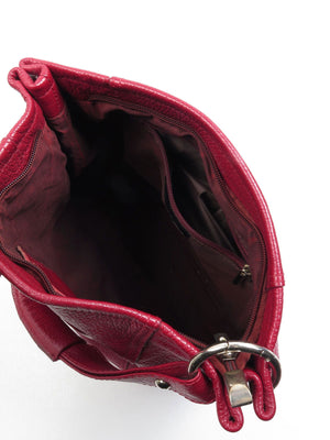 Vintage Wine Leather Hobo Shopper Shoulder Bag - The Harlequin