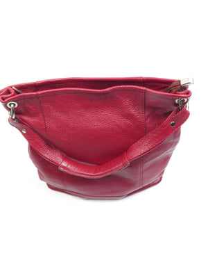 Vintage Wine Leather Hobo Shopper Shoulder Bag - The Harlequin