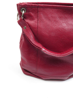 Vintage Wine Leather Hobo Shopper Shoulder Bag - The Harlequin