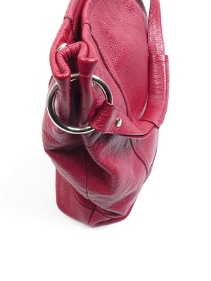 Vintage Wine Leather Hobo Shopper Shoulder Bag - The Harlequin