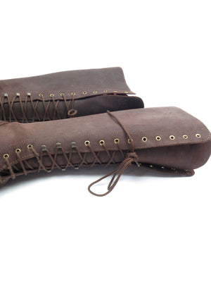 Vintage Women’s Brown Suede  Lace Up Boots 38/5 - The Harlequin