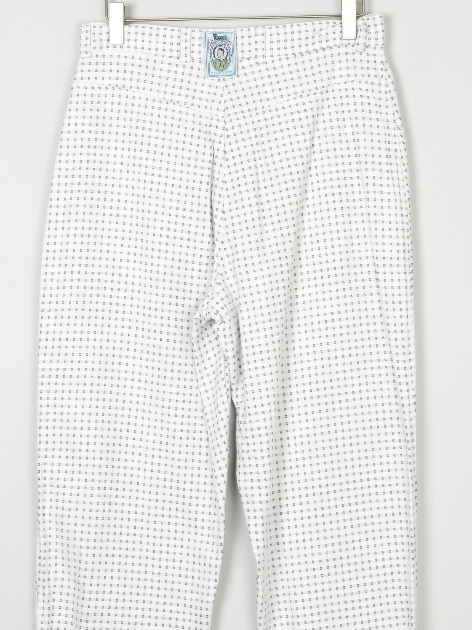 Vintage Women's White Patterned 1980s Ski Pants S - The Harlequin