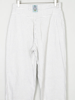 Vintage Women's White Patterned 1980s Ski Pants S - The Harlequin