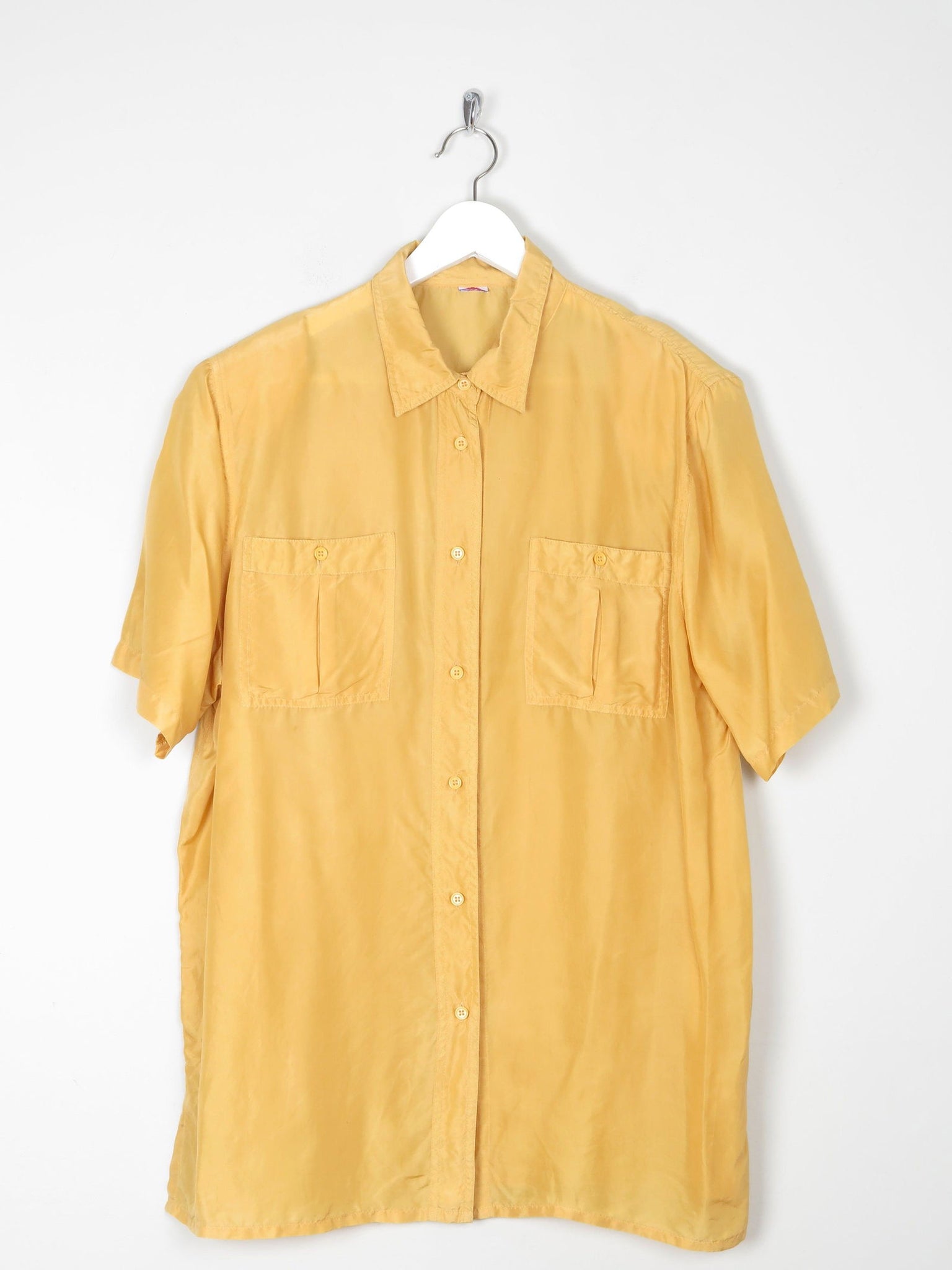 Vintage Women’s Yellow Silk Blouse L - The Harlequin