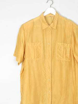 Vintage Women’s Yellow Silk Blouse L - The Harlequin