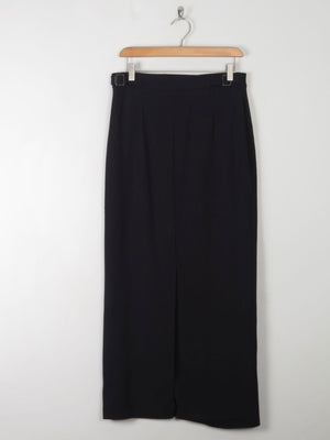 Vintage Wool Black Maxi Skirt 30" W - The Harlequin