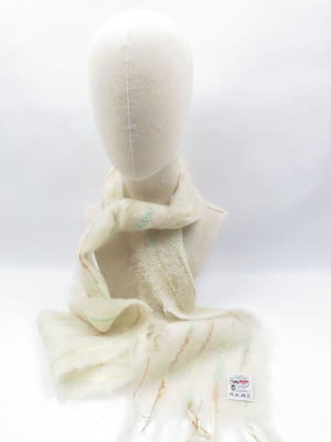 Vintage Wool Cream Avoca Mohair Scarf - The Harlequin