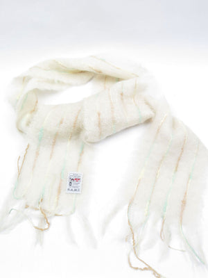 Vintage Wool Cream Avoca Mohair Scarf - The Harlequin