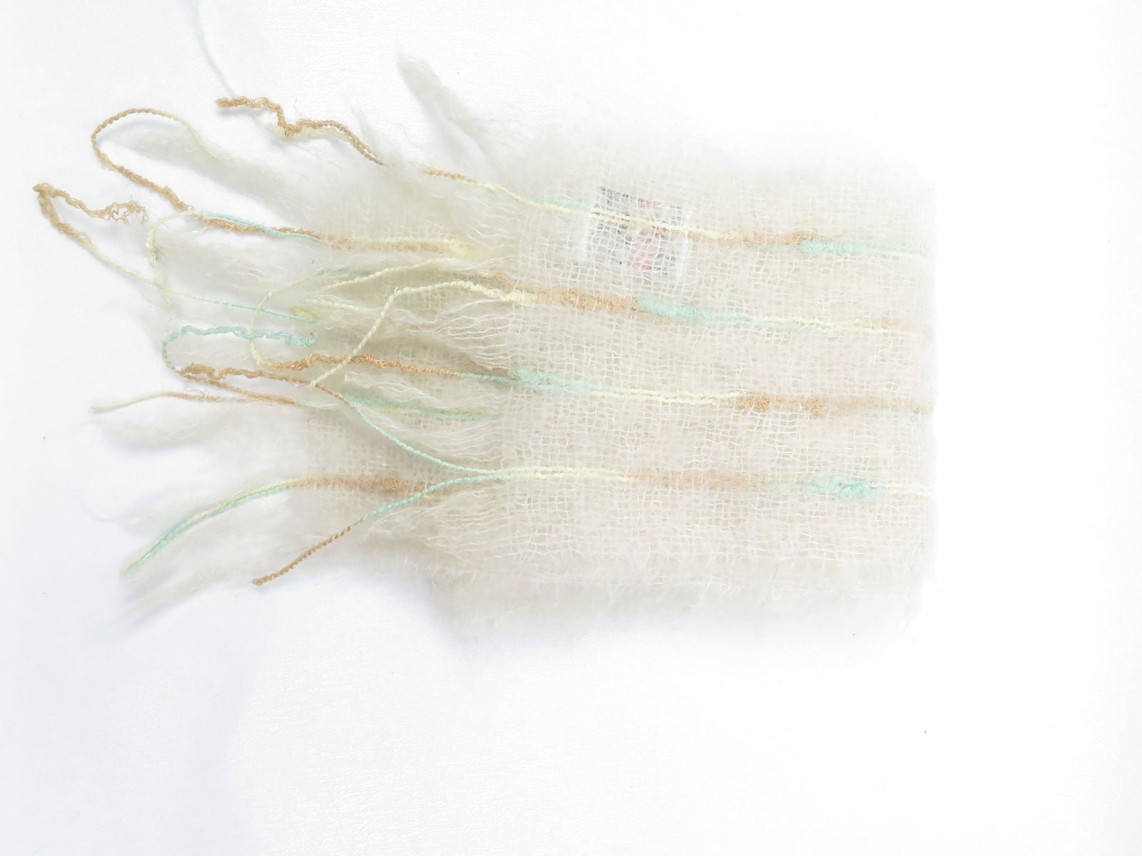 Vintage Wool Cream Avoca Mohair Scarf - The Harlequin