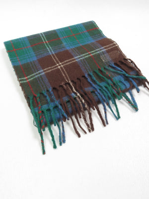 Vintage Wool Green & Brown Scarf - The Harlequin