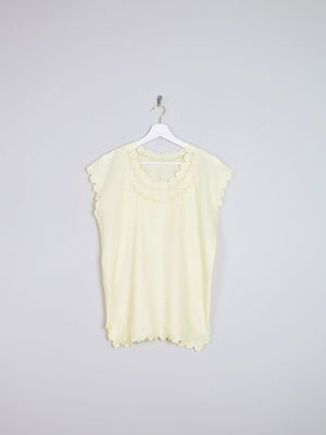 Vintage Yellow Tunic Style Blouse With Embroidery 10-14 - The Harlequin