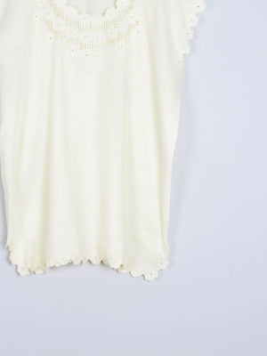 Vintage Yellow Tunic Style Blouse With Embroidery 10-14 - The Harlequin