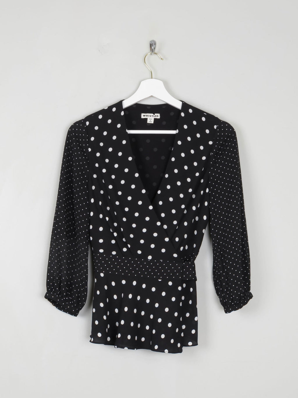Whistles Polka Dot Wrap Over Blouse 8/XS - The Harlequin