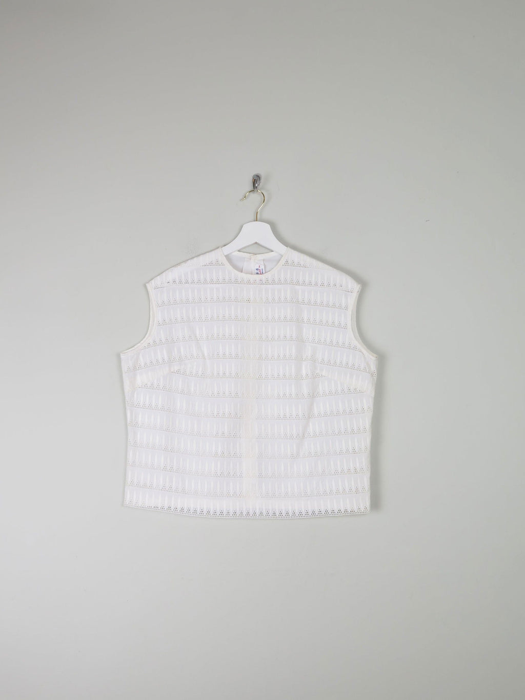 White Cotton 1950s Vintage  Blouse 12/14 - The Harlequin