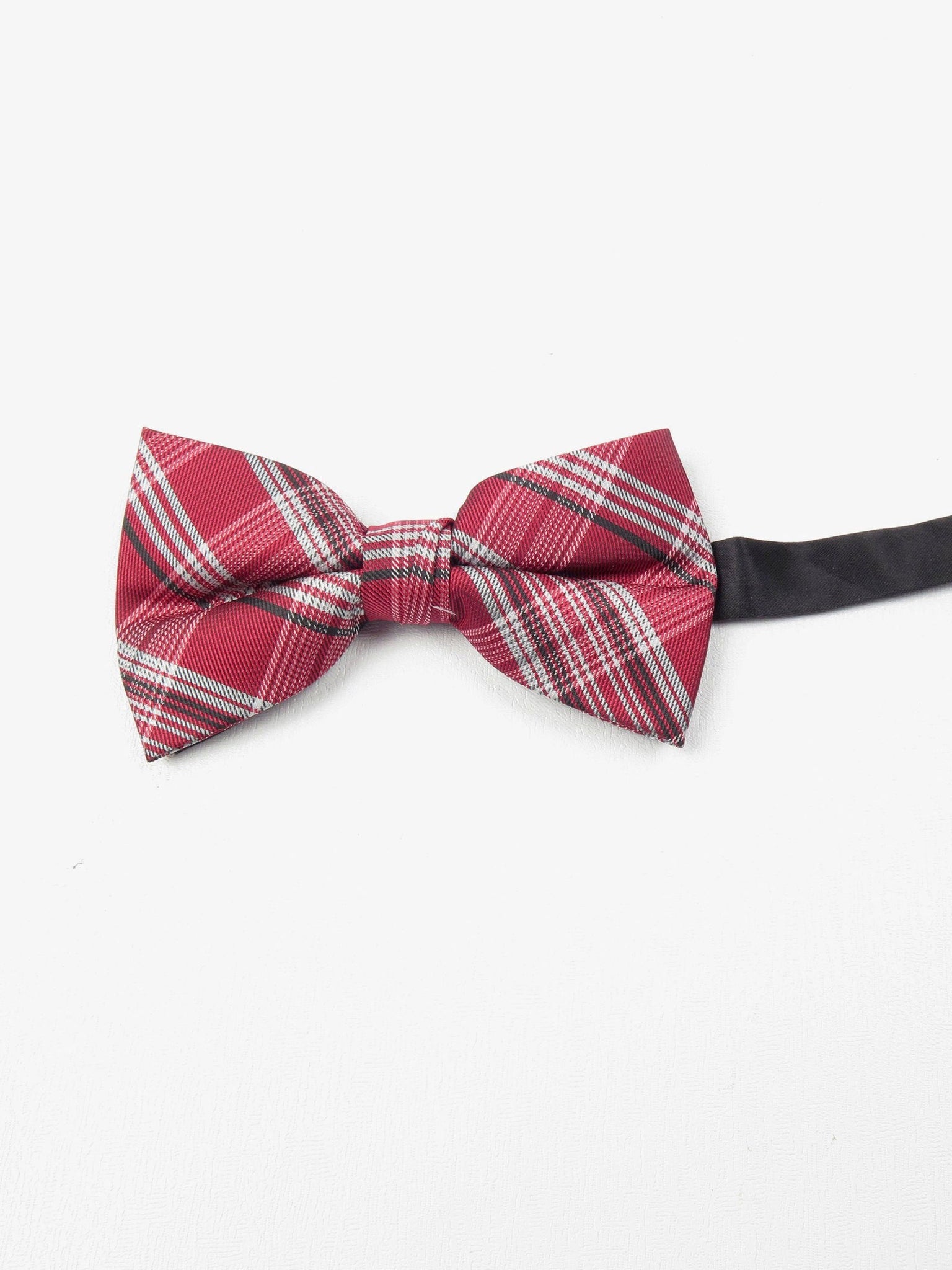 Wine Retro Check Dickie Bow Tie - The Harlequin