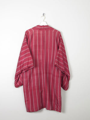 Wine Silk Striped Mid Length Vintage  Kimono Haori  M - The Harlequin